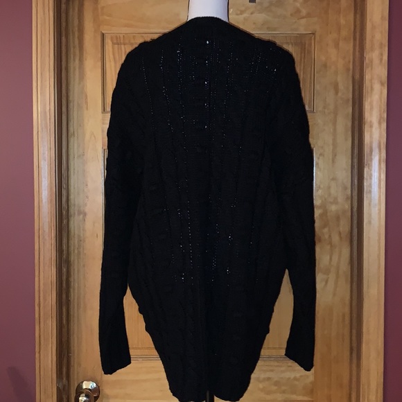 AFRM Bostom Long Cable V-Neck Sweater in Noir XS/S - Picture 3 of 7